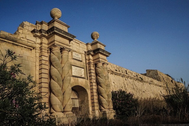 Shot of Fort Ricasoli Gate.