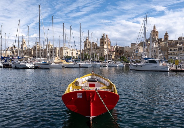A shot from the Isla/Senglea waterfront looking out onto the other side of the harbour.